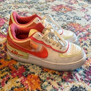 Nike Air Orange and White Athletic Shoes